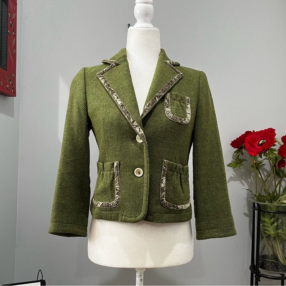 NEW Banana Republic Wool Tweed Classic Academia Patch Library City Blazer Jacket